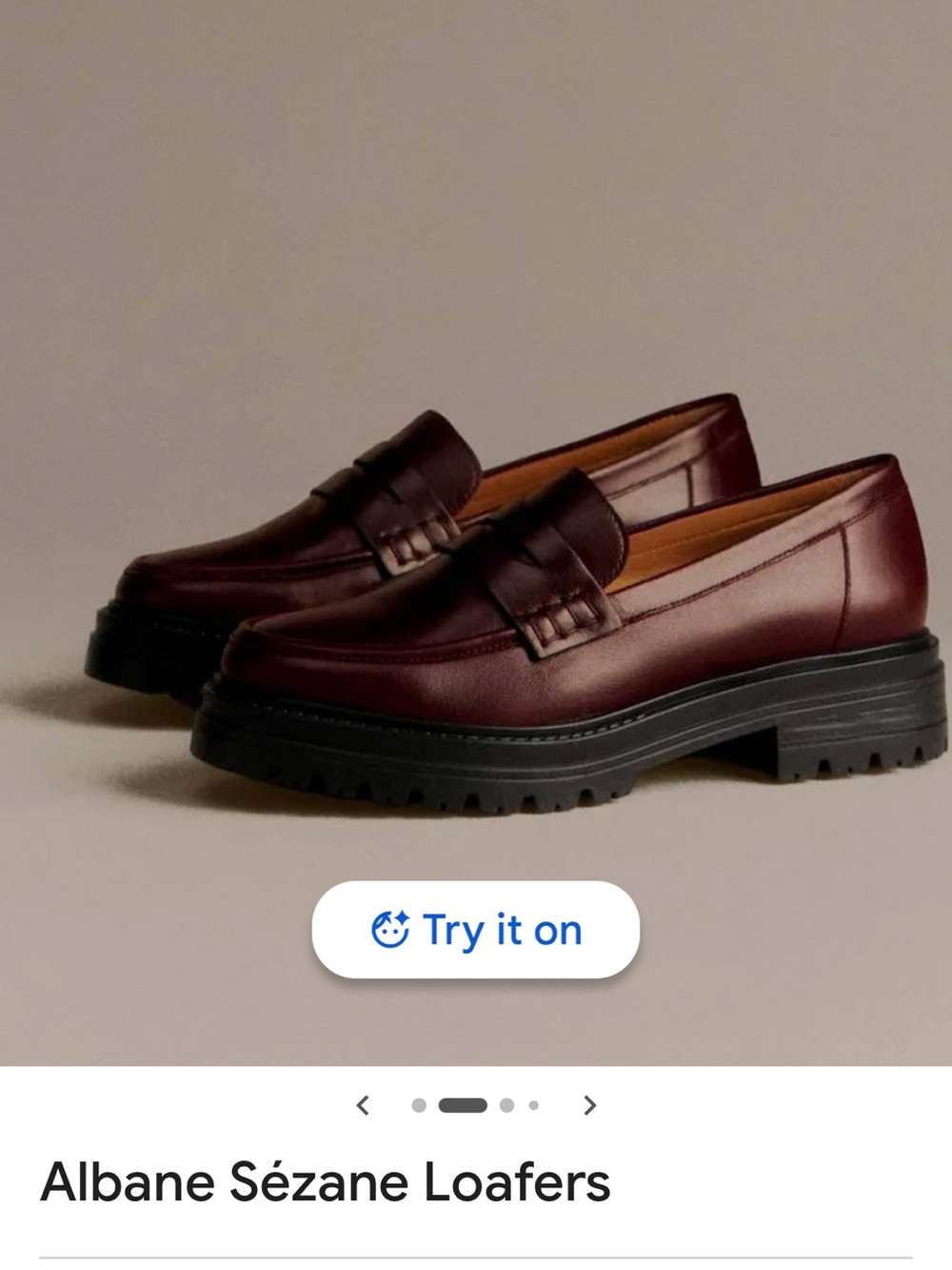 VGUC Sezane Albane Loafers in glossy Burgundy. Size 39